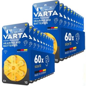 Varta 10 / PR70 / Geel gehoorapparaat batterij 120 stuks