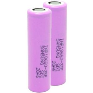 Samsung INR18650-35E Li-ion batterij (2 stuks, 3.7 V, 3450 mAh, 8A)