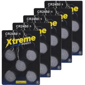 123accu Xtreme Power CR2450 3V Lithium knoopcel batterij 25 stuks