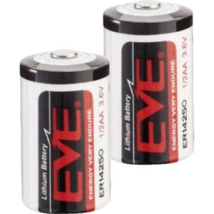 Aanbieding: 2 x EVE ER14250 / 1/2 AA batterij (3.6V, 1200 mAh, Li-SOCl2)