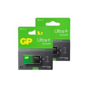 GP Ultra+ G-Tech 9V / 6LR61 / E-Block Alkaline Batterij 2 stuks