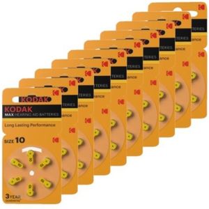 Kodak Max 10 / PR70 / Geel gehoorapparaat batterij 60 stuks