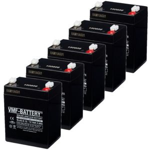 5 Stuks: VMF SLA2.9-12 VRLA AGM Loodaccu's (12 V, 2.9 Ah, T1 terminal)