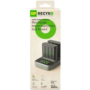 GP Dock Snellader + GP ReCyko Oplaadbare AA / HR6 Ni-Mh Batterijen (8 stuks, 2600 mAh)