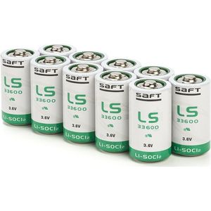 Aanbieding: 10 x Saft LS33600 / D batterij (3.6V, 17000 mAh, Li-SOCl2)