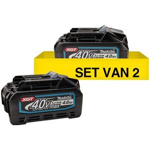 Startset: 2 stuks Makita BL4040 XGT / 40V Max / 191B26-6 accu's (40 V, 4.0 Ah, origineel)