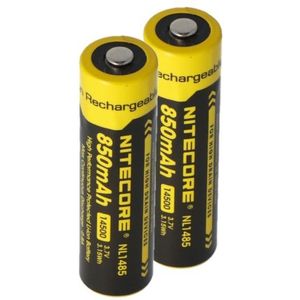 2 x Nitecore 14500 / NL1485 batterij (3.7 V, 0.8A, 850 mAh)