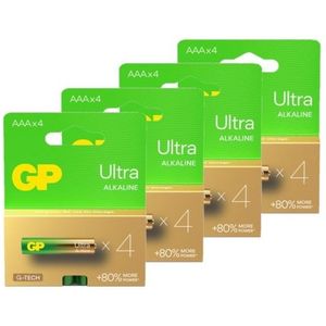 GP Ultra G-Tech AAA / MN2400 / LR03 Alkaline Batterij 16 stuks