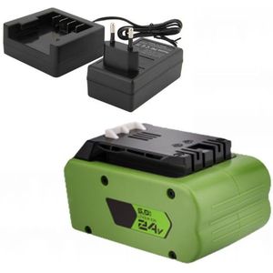 Starterkit: GreenWorks G24B4 / 24V Max accu + lader (24 V, 5.0 Ah, 123accu huismerk)