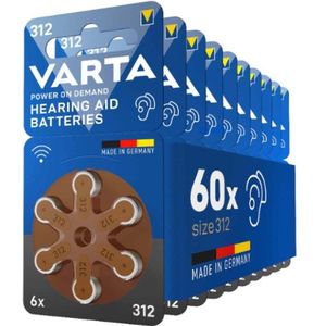 Varta 312 / PR41 / Bruin gehoorapparaat batterij 60 stuks