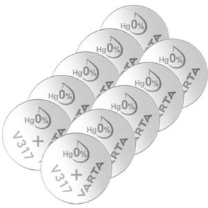 Varta V317 / SR516SW / SR62 zilveroxide knoopcel batterij 10 stuks