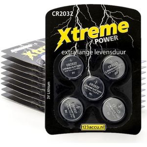 123accu Xtreme Power CR2032 3V Lithium knoopcel batterij 50 stuks