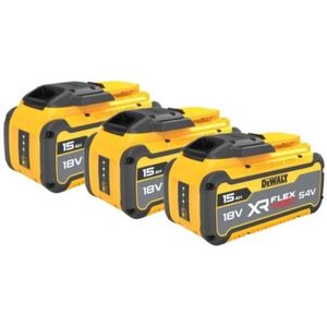 Starterset: 3x DeWalt DCB549-XJ / XR FlexVolt accu's (18V / 54V, 15 Ah, origineel)
