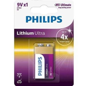 Philips Ultra 6FR61 / 9V E-Block Lithium Batterij (5 stuks)