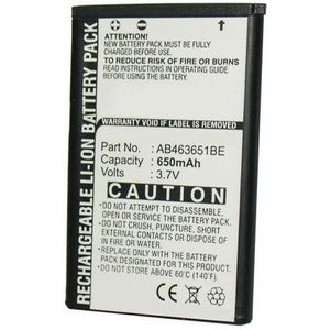 Samsung AB463651BU / AB463651BE / AB463651BC accu (650 mAh, 123accu huismerk)