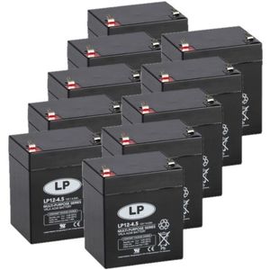 10 Stuks: Landport LP12-4.5 VRLA AGM Loodaccu's (12V, 4.5 Ah, T1 terminal)