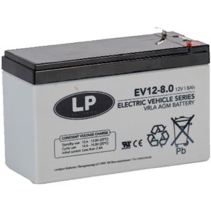 Landport EV12-8.0 / EV120080 VRLA AGM Electric Vehicle accu (12V, 8.0 Ah, T1 terminal)