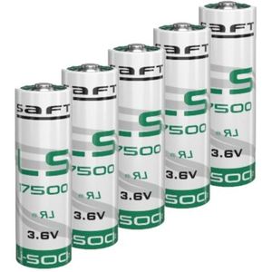 Aanbieding: 5 x Saft LS17500 / A batterij (3.6V, 3600 mAh, Li-SOCl2)