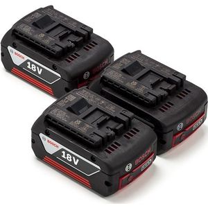 Starterset: 3x Bosch GBA 18V / 1600Z00038 accu's (18 V, 4.0 Ah, origineel)