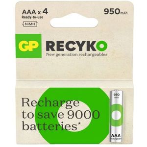 GP ReCyko Oplaadbare AAA / HR03 Ni-Mh Batterijen (4 stuks, 950 mAh)