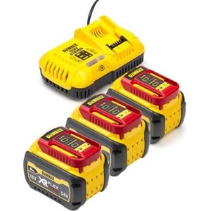 Starterset: 3x DeWalt DCB546-XJ / XR FlexVolt accu's + lader (18V / 54V, 6.0Ah, origineel)