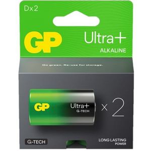 GP Ultra+ G-Tech LR20 / D Alkaline Batterij 2 stuks