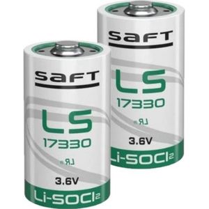 Aanbieding: 2 x Saft LS17330 / 2/3A batterij (3.6V, 2100 mAh, Li-SOCl2)