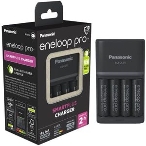 Panasonic Eneloop Pro Oplaadbare AA Batterijen + Quick Charger (4 stuks, 2500 mAh)