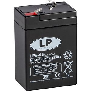 Landport LP6-4.5 VRLA AGM Loodaccu (6V, 4.5 Ah, T1 terminal)