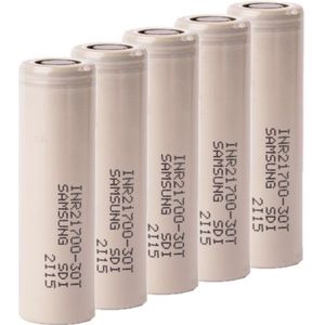Samsung INR21700-30T Li-ion batterij (5 stuks 3.6V, 35A, 3000 mAh)