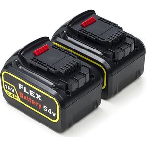 Starterset: 2x DeWalt DCB546-XJ / XR FlexVolt accu's (18V / 54V, 6.0Ah, 123accu huismerk)