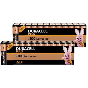 Duracell Plus 100% Extra Life AA / MN1500 / LR06 alkaline batterij 48 stuks