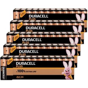 Duracell Plus 100% Extra Life AA / MN1500 / LR06 alkaline batterij 120 stuks