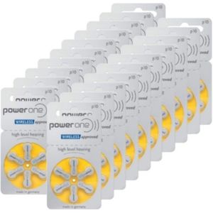 PowerOne 10 / PR70 / Geel gehoorapparaat batterij 120 stuks