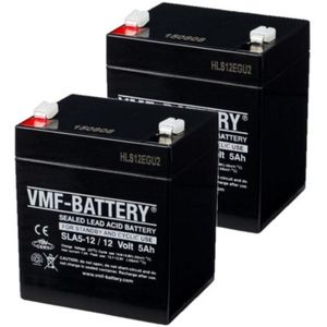 2 Stuks: VMF SLA5-12 VRLA AGM Loodaccu's (12V, 5 Ah, T1 terminal)