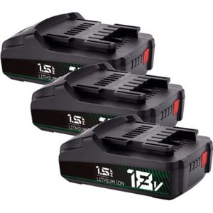 3 stuks: Metabo Li-Power 625596000 / 18V CAS accu (18 V, 1.5 Ah, 123accu huismerk)