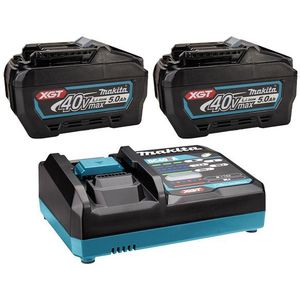 Startset: 2 stuks Makita BL4050F XGT / 40V Max / 191L47-8 accu's + DC40RA snellader (40 V, 5.0 Ah, origineel)