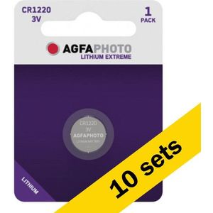 Agfaphoto CR1220 3V Lithium knoopcel batterij 10 stuks