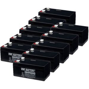 10 Stuks: VMF SLA3.2-12 VRLA AGM Loodaccu's (12V, 3.2 Ah, T1 terminal)