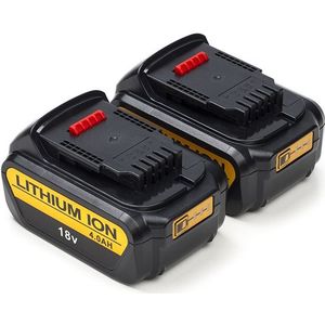 Startset: 2x DeWalt DCB182 XR Li-ion accu's (18 V, 4.0 Ah, 123accu huismerk)