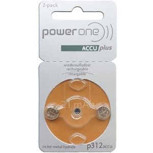 Powerone P312 Oplaadbare batterij voor hoortoestel ZA312 NiMH 21 mAh 1.2 V 2 stuk(s)
