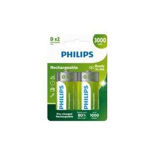 Philips D / HR20 Oplaadbare Ni-Mh Batterijen (10 stuks, 3000 mAh)