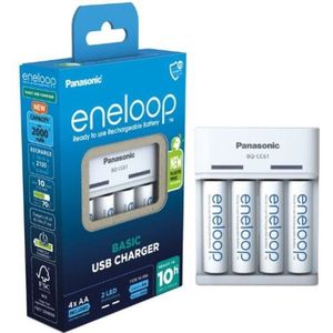 Panasonic Eneloop USB Oplader 4 x AA 2000 mAh - BQ-CC61