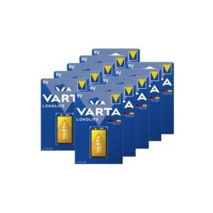 Varta Longlife 9V / 6LR61 / E-Block Alkaline Batterij 10 stuks