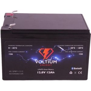 Voltium Energy LiFePO4 Smart Battery (12.8V, 12 Ah)