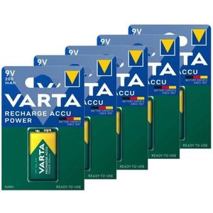 Varta Oplaadbare 9V / E-block / 6HR61 Ni-Mh Batterij (5 stuks, 200 mAh)