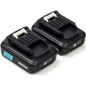 Startset: 2x Makita BL1021B CXT / 197396-9 accu's (12 V, 2.5 Ah, 123accu huismerk)