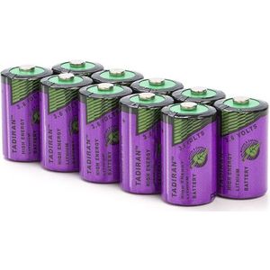 Aanbieding: 10 x Tadiran SL-750 / SL-750S / 1/2AA batterij (3.6 V, 1100 mAh, Li-SOCl2)