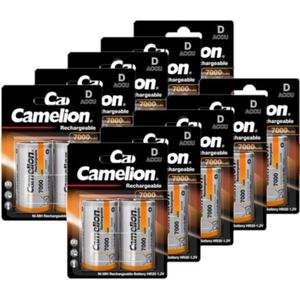 Camelion Oplaadbare D / HR20 Ni-Mh Batterijen (20 stuks, 7000 mAh)