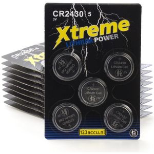 123accu Xtreme Power CR2430 3V Lithium knoopcel batterij 50 stuks